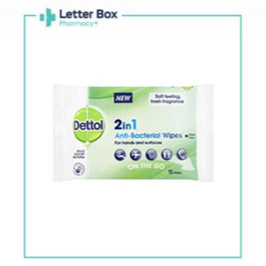 Skin Care-Dettol 2 in 1 Travel Wipes